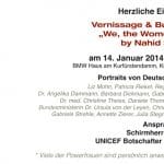 Die Einladung zur Vernissage: "we, the women - germany" by Nahid Shahalimi (Berlin 2014)
